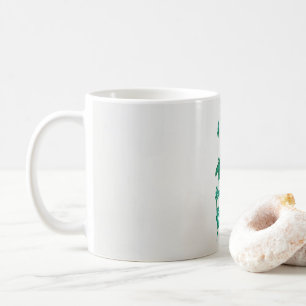 Taza De Café una pintura de una flor y un pez sobre una espalda