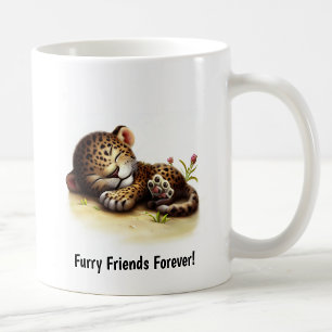 Taza De Café Una pintura digital de un bonito leopardo
