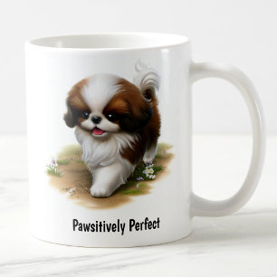 Taza De Café Una pintura digital de un bonito mentón japonés