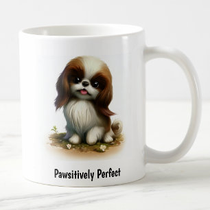 Taza De Café Una pintura digital de un bonito mentón japonés