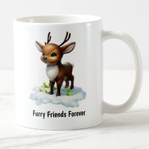 Taza De Café Una pintura digital de un caribú adorable