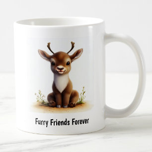 Taza De Café Una pintura digital de un caribú cutáneo