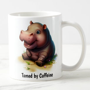 Taza De Café Una pintura digital de un cutáneo hipopótamo