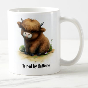 Taza De Café Una pintura digital de un ganado con Highlander