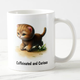 Taza De Café Una pintura digital de un gato de selva lindo