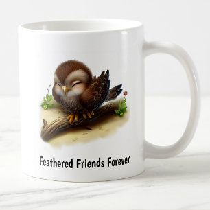 Taza De Café Una pintura digital de un halcón adorable