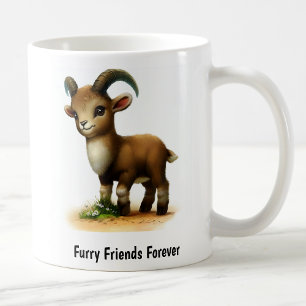 Taza De Café Una pintura digital de un íbex lindo