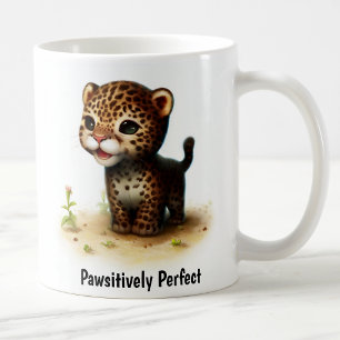 Taza De Café Una pintura digital de un jaguar adorable