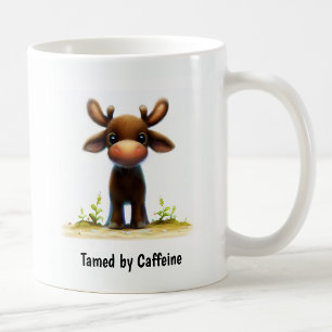 Taza De Café Una pintura digital de un joven alce lindo