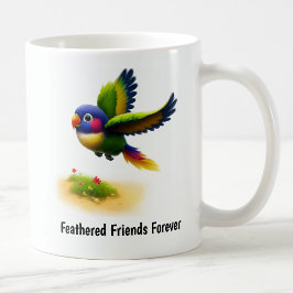 Taza De Café Una pintura digital de un lindo lorito de Mitchell