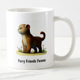 Taza De Café Una pintura digital de un lindo puma