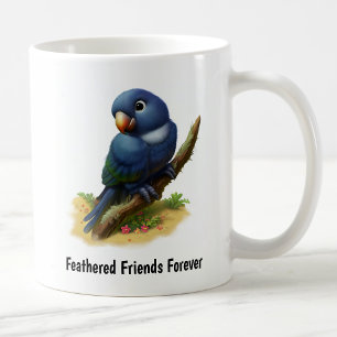 Taza De Café Una pintura digital de un loro de alas índigo lind