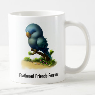 Taza De Café Una pintura digital de un loro índigo índigo índig