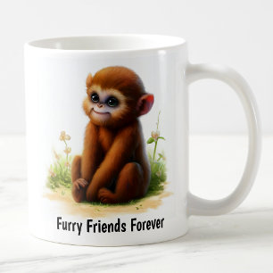Taza De Café Una pintura digital de un mono burlón