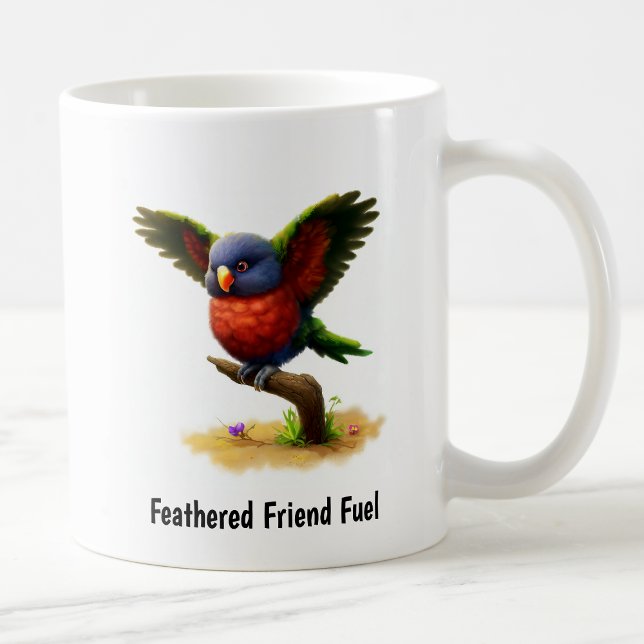 Taza De Café Una pintura digital de un Monte Apo Lorikeet (Subido por el creador)
