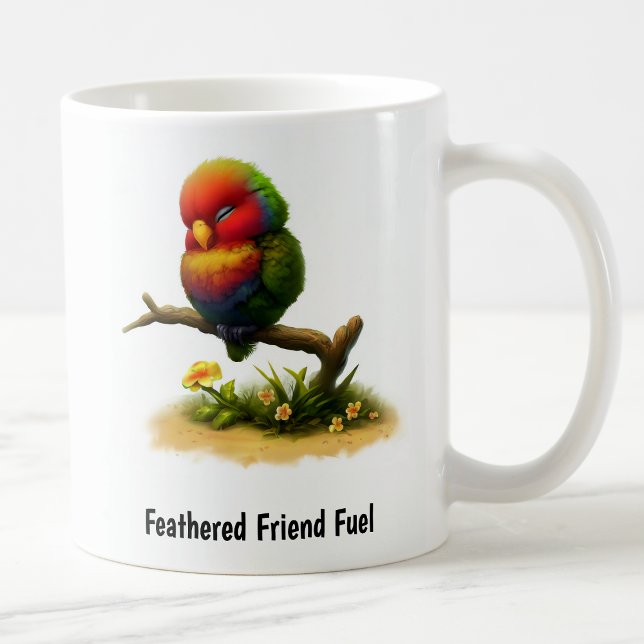 Taza De Café Una pintura digital de un Monte Apo Lorikeet (Subido por el creador)