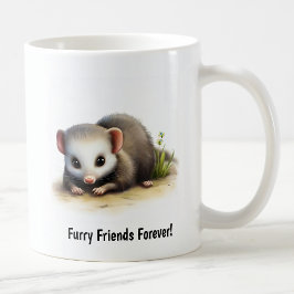 Taza De Café Una pintura digital de un ópossum norteamericano