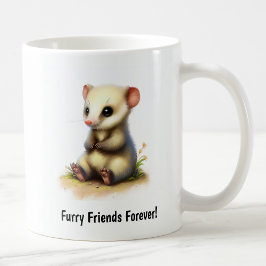 Taza De Café Una pintura digital de un ópossum norteamericano
