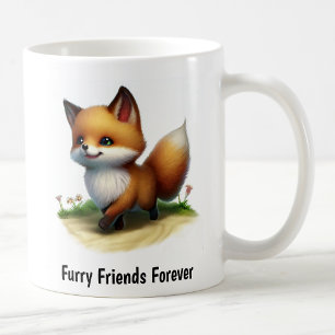 Taza De Café Una pintura digital de un zorro de la Isla Cute