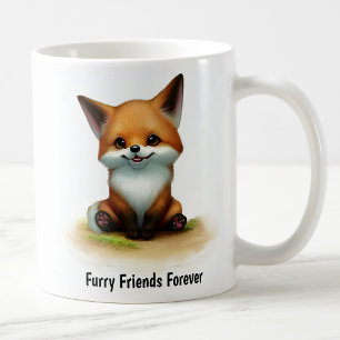 Taza De Café Una pintura digital de un zorro de la Isla Cute