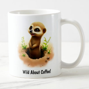 Taza De Café Una pintura digital de una adorable suricata