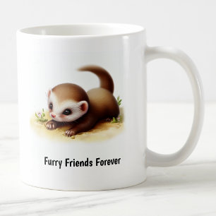 Taza De Café Una pintura digital de una comadreja menos fina