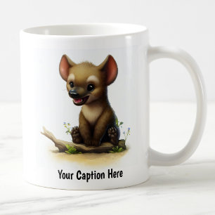 Taza De Café Una pintura digital de una hiena linda