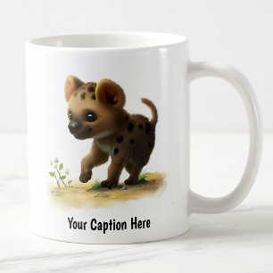 Taza De Café Una pintura digital de una hiena linda