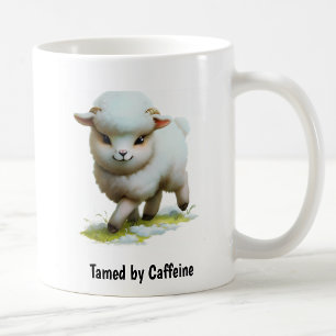 Taza De Café Una pintura digital de una oveja de grano muy lind