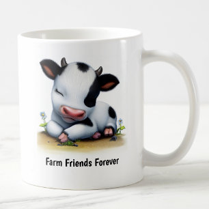 Taza De Café Una pintura digital de una vaca linda