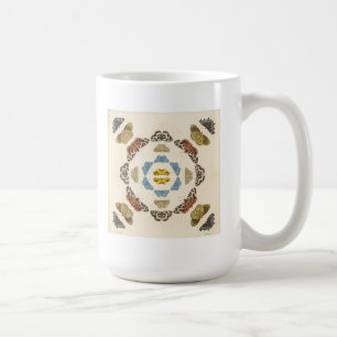 Taza De Café Una pintura rara de mariposas y de polillas