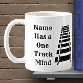 Taza De Café Una Pista Mind Añadir Nombre Personalizar Tren Gra