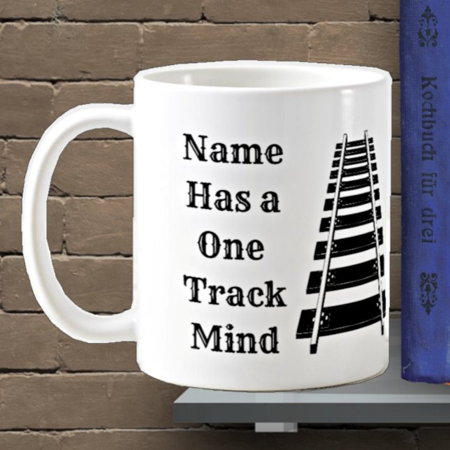 Taza De Café Una Pista Mind Añadir Nombre Personalizar Tren Gra (Subido por el creador)