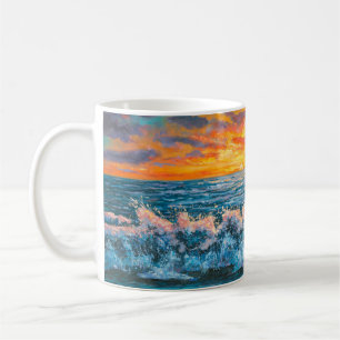 Taza De Café Una puesta de sol brillante durante una tormenta.