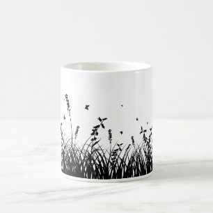Taza De Café Una simple hierba de silueta