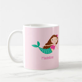 Taza De Café Una sirena pequeña con un rosa caprichoso personal