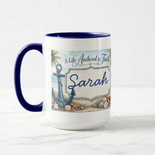 Taza de café Una vida anclada en la fe