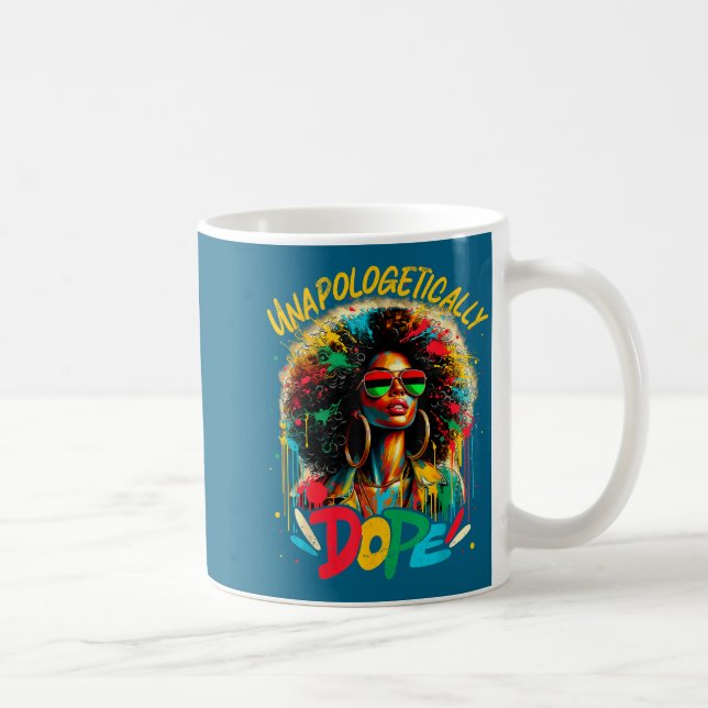 Taza De Café Unalogetically Afro Black Woman Black History Mela (Derecha)