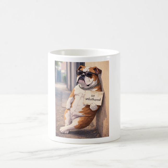 Taza De Café Unbothered Dog Mug | Funny Attitude Coffee Cup (Centro)