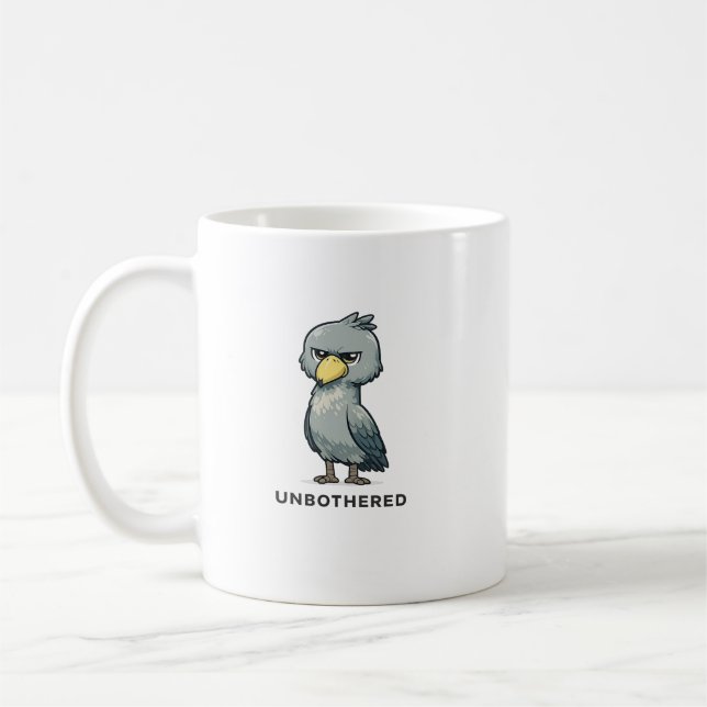 Taza De Café Unbothered Shoebill Bird Minimalist Funny Design (Izquierda)
