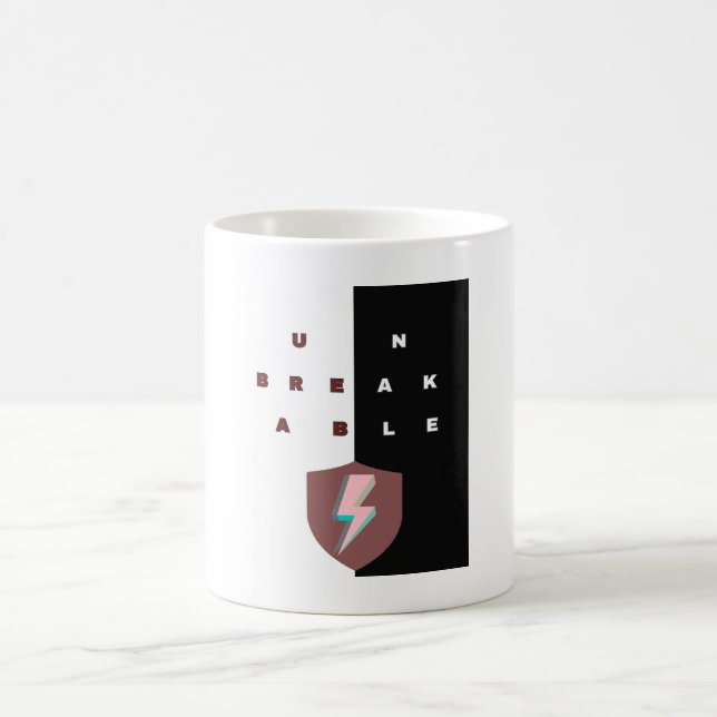 Taza De Café UNBREAKABLE Mug — Motivational Typography (Centro)
