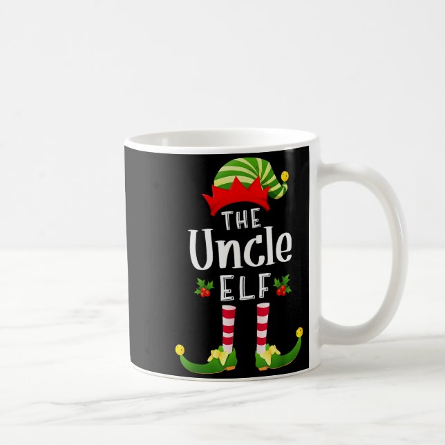 Taza De Café Uncle Christmas Elf Matching Pajama X-mas Party  (Derecha)
