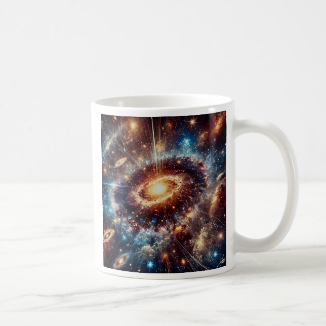 Taza De Café Une galaxie lumineuse tourbillonne.  (Derecha)