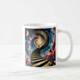 Taza De Café Une silhouette sur un escalier sans fin. 