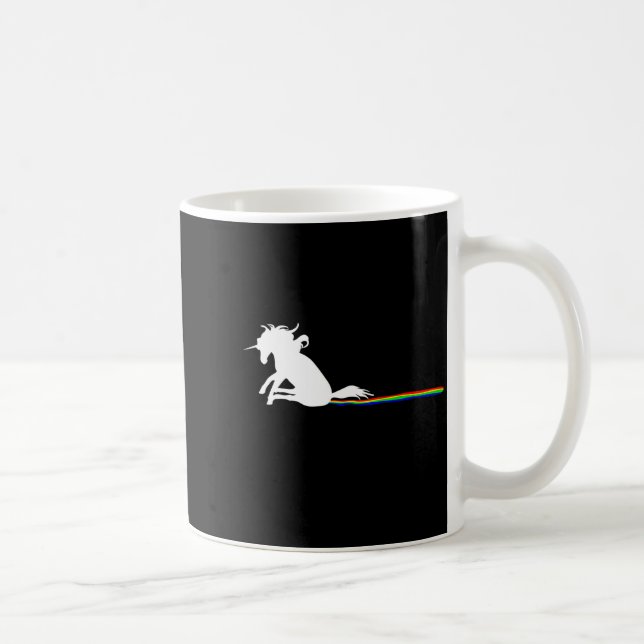 Taza De Café Unicorn Dragging Rainbows Funny Adult S  (Derecha)