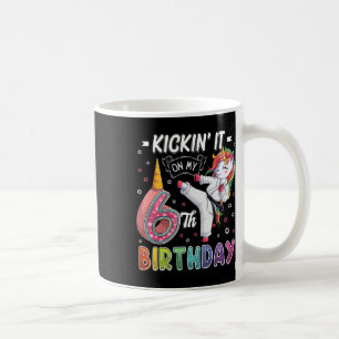 Taza De Café Unicorn Karate 6 cumpleaños Taekwo de 6 años