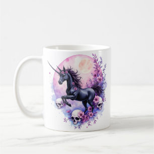 Taza De Café Unicornio a la luz de la luna entre rosas olvidada