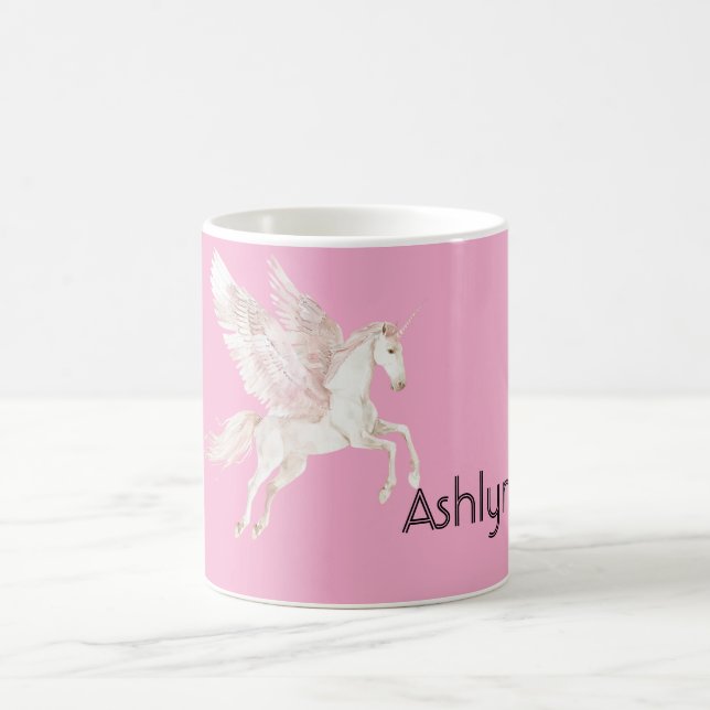 Taza De Café Unicornio alado rosado (Centro)