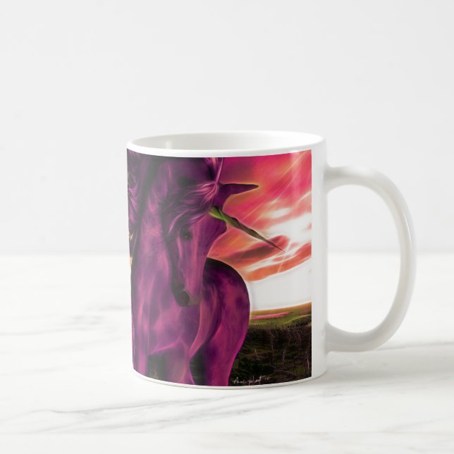 Taza De Café Unicornio Amethyst azotado por el viento (Derecha)