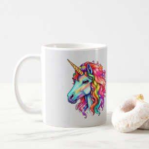 Taza De Café unicornio arcoiris colorido